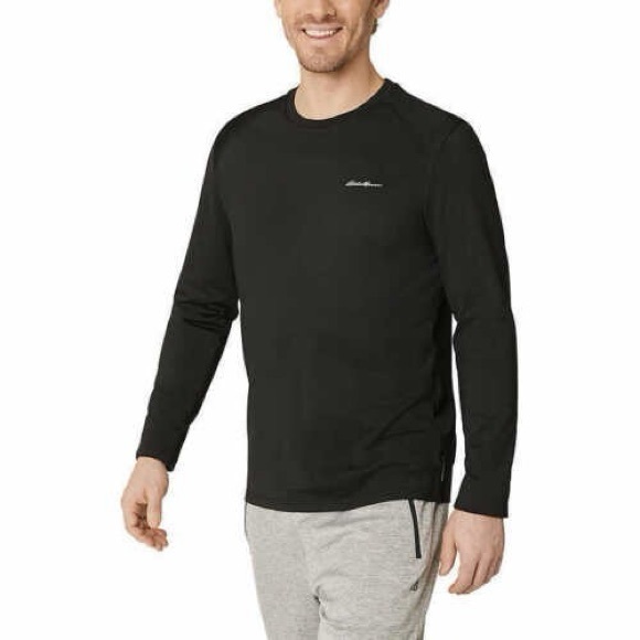NWT - 2 Eddie Bauer Motion Men’s Brushed Long Sleeve Crew Active T-Shirts- XXL - Picture 1 of 6